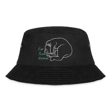 Eat sleep repeat - Bucket Hat - black - Front - Lela (165cm)