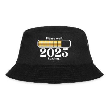 2025 Loading – Silvester Outfit Damen Herren - Bucket Hat - Schwarz - Vorne - Lela (165cm)