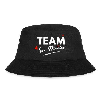Bride Hearts Team - Brautgeschenk - Bucket Hat - Schwarz - Vorne - Lela (165cm)