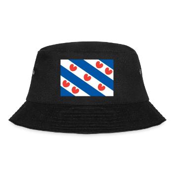 Friesische Flagge - Bucket Hat - Schwarz - Vorne - Lela (165cm)