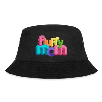 Fluffy Mom – Fluffy 3D Typography - Bucket Hat - black - Front - Lela (165cm)