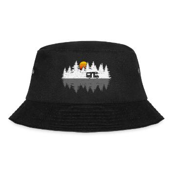 Camping RV Motorhome Camper Trees Forest - Bucket Hat - black - Front - Lela (165cm)