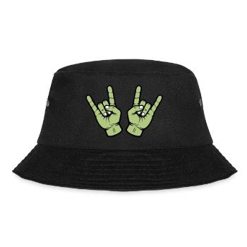 Party Hand Rock Zeichen - Bucket Hat - Schwarz - Vorne - Lela (165cm)