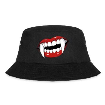 Vampirlippen Popart Halloween Party - Bucket Hat - Schwarz - Vorne - Lela (165cm)