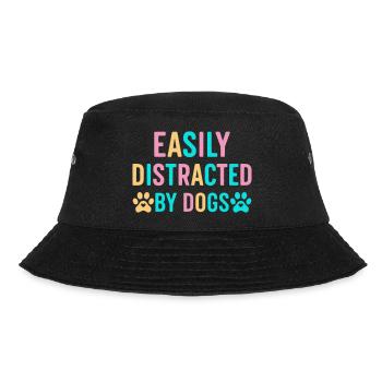 Leicht ablenkbar durch Hunde - Bucket Hat - Schwarz - Vorne - Lela (165cm)