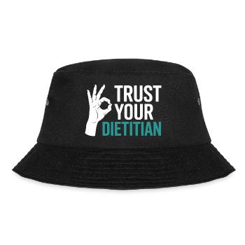 Registrierter Ernährungsberater mit Zertifizierung als Ernährungsberater (Registered Dietitian Certified Counselor) - Bucket Hat - Schwarz - Vorne - Lela (165cm)