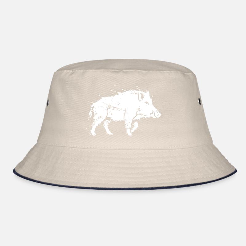 Wild Boar Grunge Scratch Hunting Vector Bucket Hat