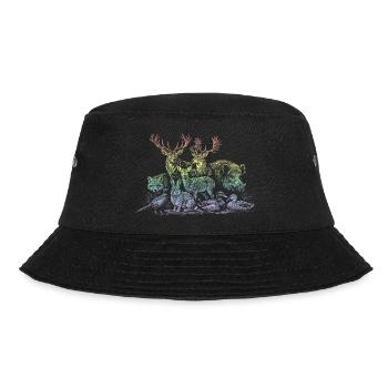 Herd of deer in the rainbow - Bucket Hat - black - Front - Lela (165cm)