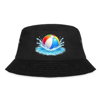 Colorful water polo in the sea - Bucket Hat - black - Front - Lela (165cm)