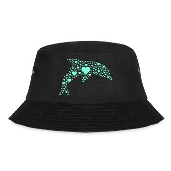 Delfin Herzmuster - Bucket Hat - Schwarz - Vorne - Lela (165cm)