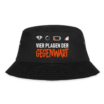 Science Coder VIER PLAGEN DER GEGENWART LUSTIG - Bucket Hat - Schwarz - Vorne - Lela (165cm)