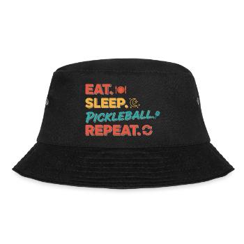 Pickleball Funny Player Eat Sleep Pickleball - Bucket Hat - black - Front - Lela (165cm)