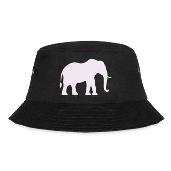 Elefanten-Silhouette Pastellrose - Bucket Hat - Schwarz - Vorne - Lela (165cm)