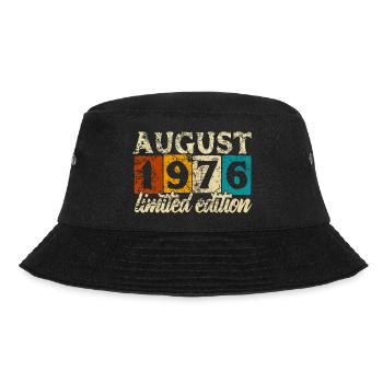 Limited Edition August 1976 Geburtstag Geschenk - Bucket Hat - Schwarz - Vorne - Lela (165cm)