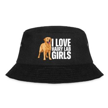 I Love Hairy Lab Girls Labrador Retriever - Bucket Hat - black - Front - Lela (165cm)