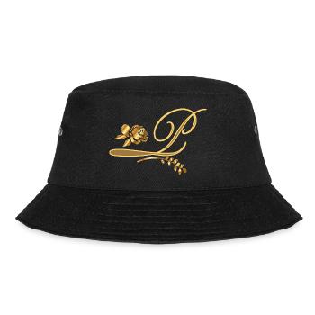 Initiale P mit Rose - Bucket Hat - Schwarz - Vorne