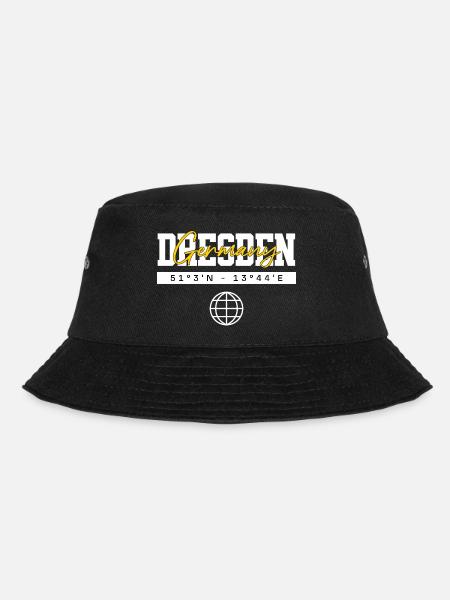 Dresden Deutschland Koordinaten Reise Souvenir - Bucket Hat - Schwarz