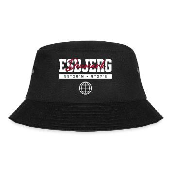 Esbjerg Dänemark Koordinaten Reise Souvenir - Bucket Hat - Schwarz - Vorne