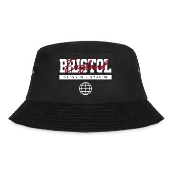 Bristol England Koordinaten Reise Souvenir - Bucket Hat - Schwarz - Vorne
