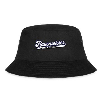 Farben änderbar | Hausmeister im Einsatz! - Bucket Hat - Schwarz - Vorne - Lela (165cm)
