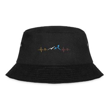 Heartbeat Hiking Hiking Mountains Gift - Bucket Hat - black - Front - Lela (165cm)