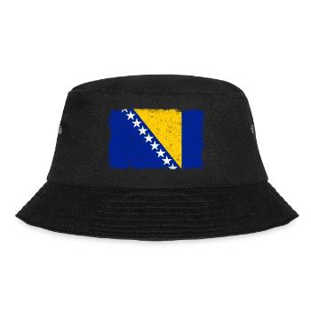 Bosnien und Herzegowina Bosnische Flagge Vintage - Bucket Hat - Schwarz - Vorne - Lela (165cm)
