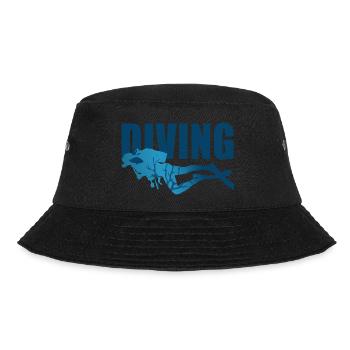 Diving diving scuba diver - Bucket Hat - black - Front - Lela (165cm)