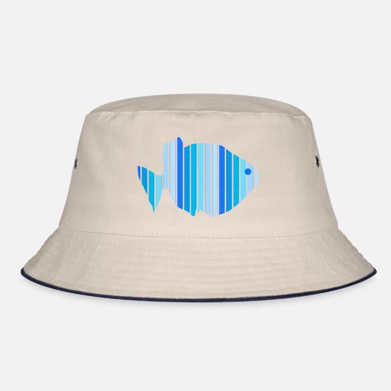 Fisch blau Graphic Art Bucket Hat
