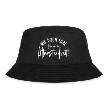 Ruhestand Mir doch egal Ich bin in Altersteilzeit - Bucket Hat - Schwarz - Vorne - Lela (165cm)