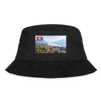 Vevey, Schweiz. - Bucket Hat - Schwarz - Vorne - Lela (165cm)