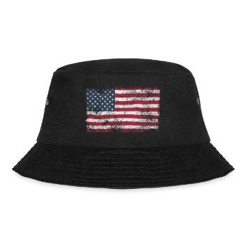 USA Flagge - Amerika - US Fahne - Sternenbanner - Bucket Hat - Schwarz - Vorne - Lela (165cm)