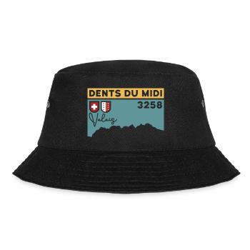 Dents du Midi Finisher Mountain Valais Hiking Switzerland - Bucket Hat - black - Front - Lela (165cm)