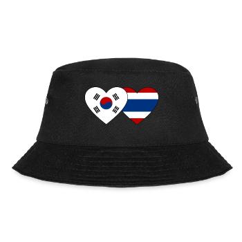 Südkorea Thailand Flagge Herz - Bucket Hat - Schwarz - Vorne - Lela (165cm)