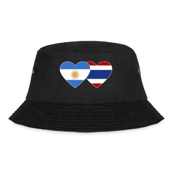 Argentinien Thailand Flagge Herz - Bucket Hat - Schwarz - Vorne - Lela (165cm)