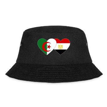 Algeria Egypt Flag Heart - Bucket Hat - black - Front - Lela (165cm)