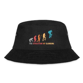Klettern Evolution des Kletterns Bergsteiger-Humor - Bucket Hat - Schwarz - Vorne - Lela (165cm)