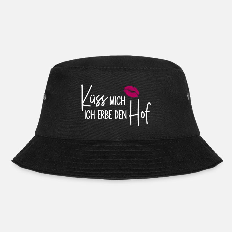 Küss mich Ich erbe den Hof - Hoferbe - Hoferbin - Bucket Hat - Schwarz
