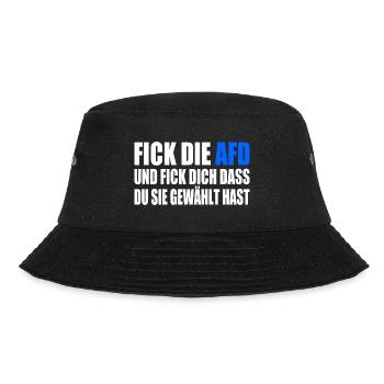 FCK AFD - Gegen Rechts - halte deine umwelt sauber - Bucket Hat - Schwarz - Vorne - Lela (165cm)