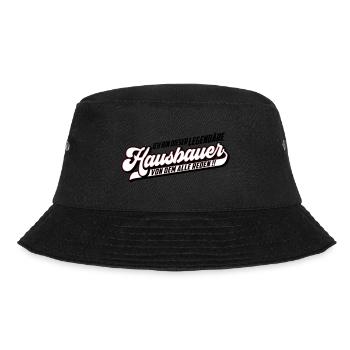 Farbe änderbar | Hausbauer Legendär - Bucket Hat - Schwarz - Vorne - Lela (165cm)