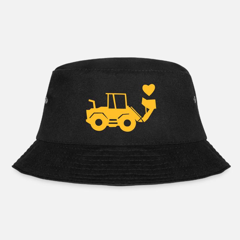Radlader mit Herz einfarbig - Bucket Hat - Schwarz