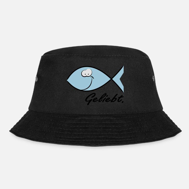 Happy Ichthys - Christliches Symbol Fisch - Bucket Hat - Schwarz