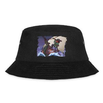 Piratenkapitän im Sturm - Bucket Hat - Schwarz - Vorne - Lela (165cm)