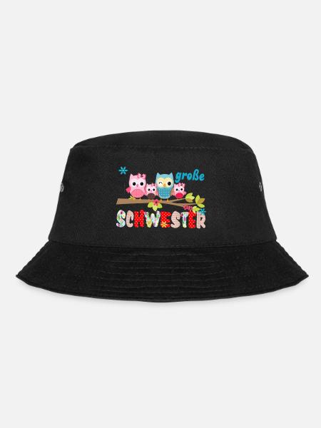 große Schwester Vogelfamilie - Bucket Hat - Schwarz