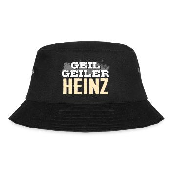 HEINZ - geil - Bucket Hat - Schwarz - Vorne - Lela (165cm)