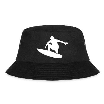 Surfer mit Surfboard - Bucket Hat - Schwarz - Vorne - Lela (165cm)