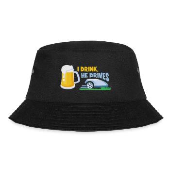 Bier und Märoboter - ein Traum - Bucket Hat - Schwarz - Vorne - Lela (165cm)