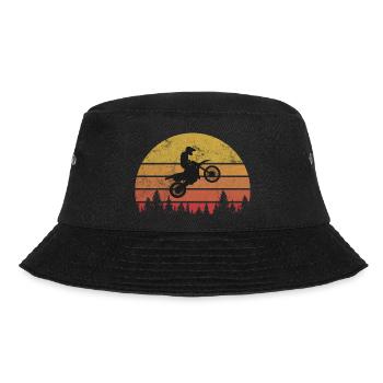 Motorcross Motorrad Jump - Bucket Hat - Schwarz - Vorne - Lela (165cm)
