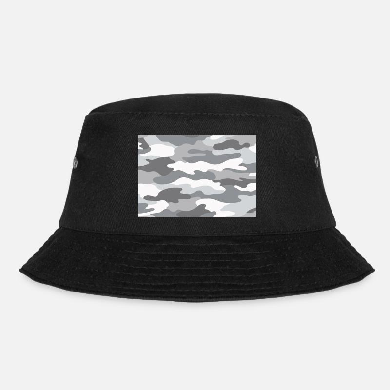 Schnee Camo - Bucket Hat - Schwarz