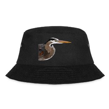 Blauer Reiher - Bucket Hat - Schwarz - Vorne - Lela (165cm)