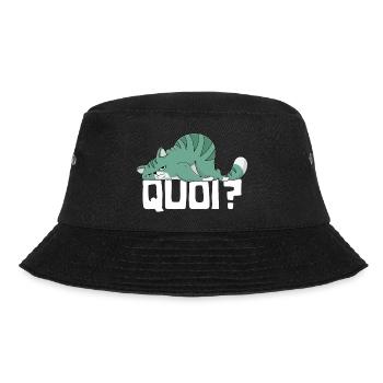 Katze Was für ein Geschenk Humor Katze Kätzchen Frau Mädchen - Bucket Hat - Schwarz - Vorne - Lela (165cm)